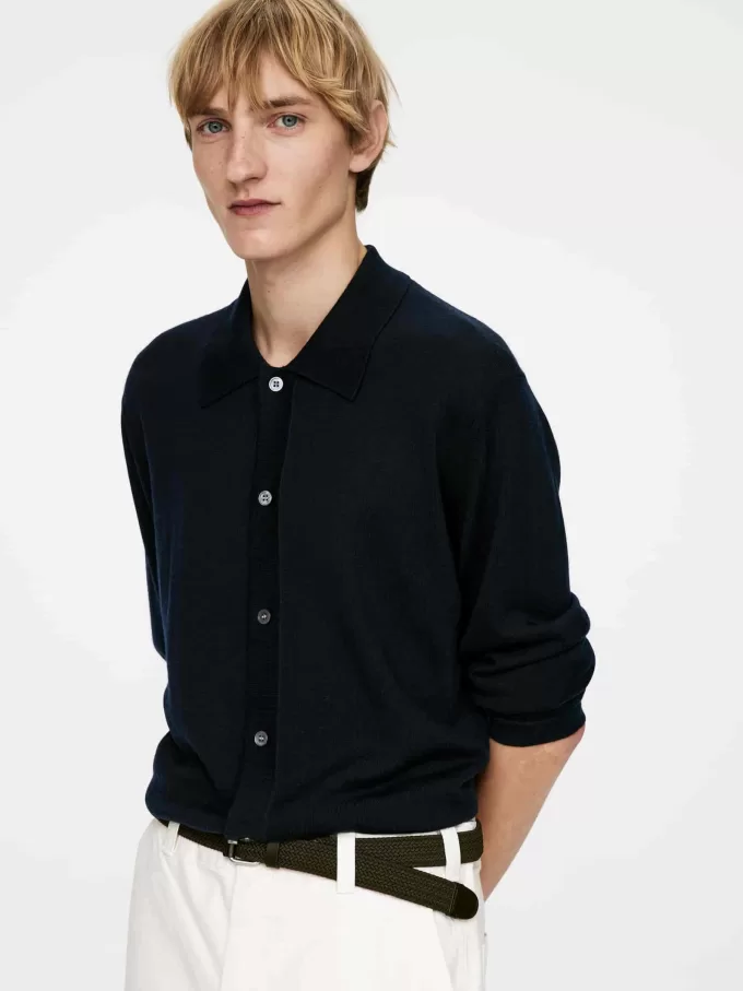 Wool Collar Cardigan