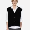 Wool-Cotton Vest Cardigan