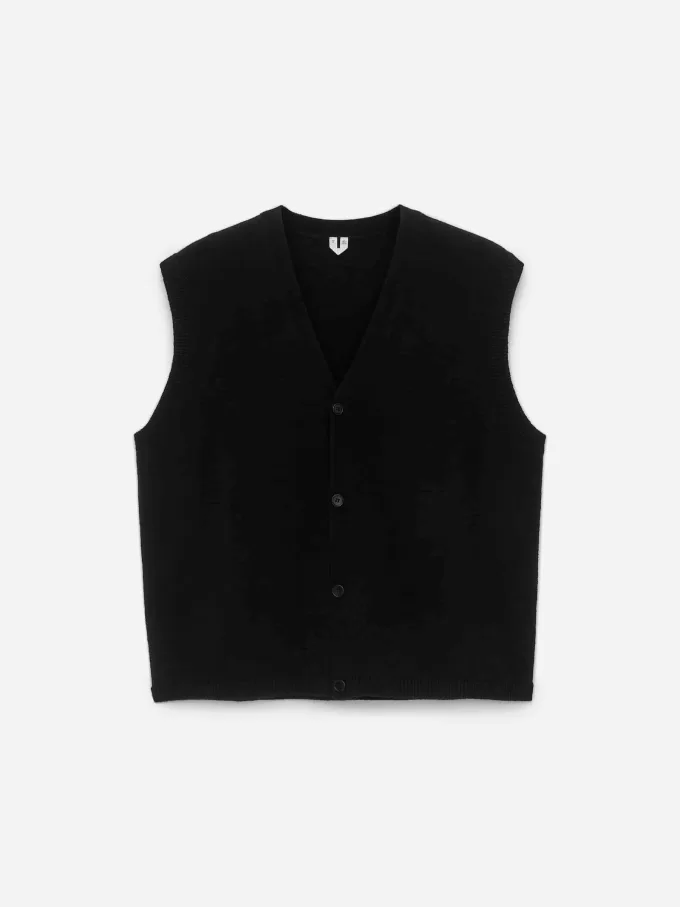 Wool-Cotton Vest Cardigan